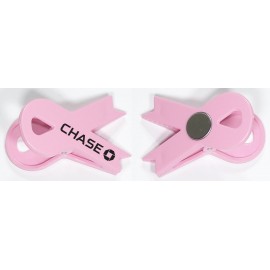 Jumbo Size Pink Ribbon Magnetic Memo Clip with Strong Grip with Logo
