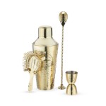 Logo Branded Twine Living Gold Hammered Barware Set