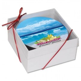 Ultra Vivid Recycled Wood Coaster Set of 2 with Logo  Ultra Vivid Recycled Wood Coaster Set of 2 with Logo