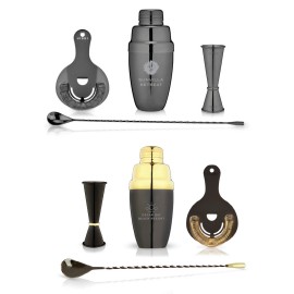 Gunmetal Mixologist Barware Set by Viski with Logo