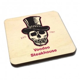 Logo Branded Ultra Vivid Birch Wood Coaster  Logo Branded Ultra Vivid Birch Wood Coaster
