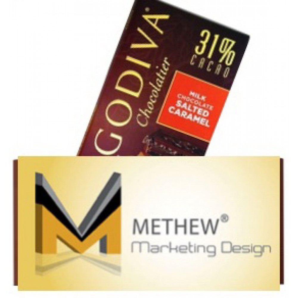 Logo Branded Godiva Bar with Full-Color Wrap (White)