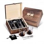 Logo Branded Whiskey Glass and Natural Stones Gift Set