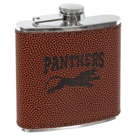 Personalized 6 oz. Football Leatherette Stainless Steel Flask