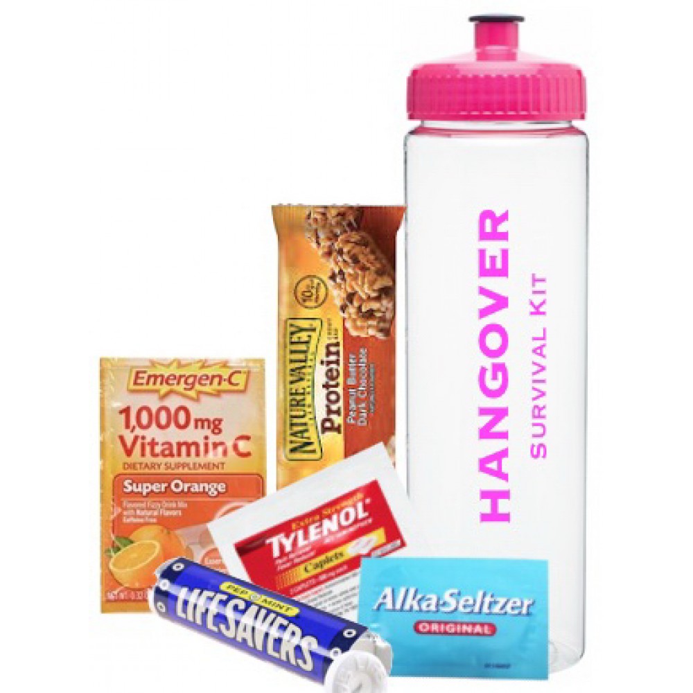 25 Oz. Water Bottle w/Survival Kit (Pink) Logo Branded 25 Oz. Water Bottle w/Survival Kit (Pink) Logo Branded