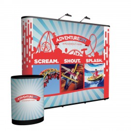 10' Straight Show 'N Rise Floor Display Kit (Full Mural) with Logo