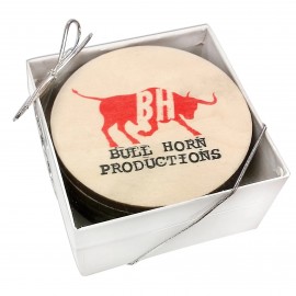Promotional Ultra Vivid Birch Wood Coaster Set of 2