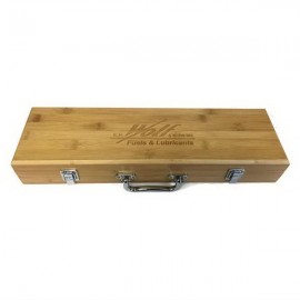 Logo Branded Bamboo BBQ Set