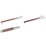 20" - 3 Piece Engraved Wood Handled BBQ Set Custom Imprinted