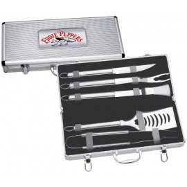 5 Piece Deluxe BBQ Set with Logo