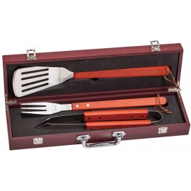 Personalized Rosewood BBQ Set - 3 pcs