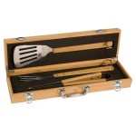 Personalized 5.5" x 19.6" BBQ Set in Bamboo Wood Box