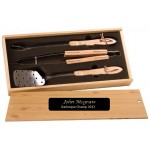 BBQ Tool Gift Set - Laser Engraved Plate - DISCONTINUED ITEM with Logo
