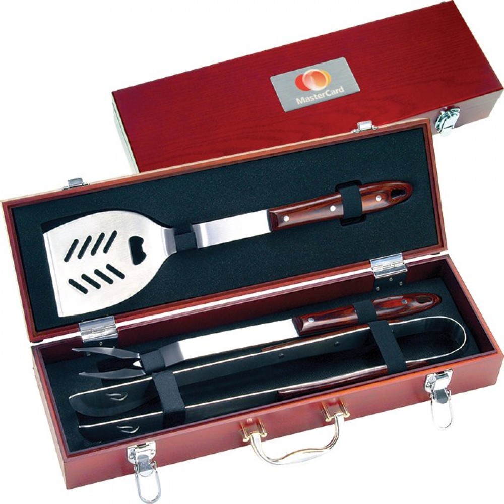 3 Piece Executive Barbecue Set Custom Printed 3 Piece Executive Barbecue Set Custom Printed