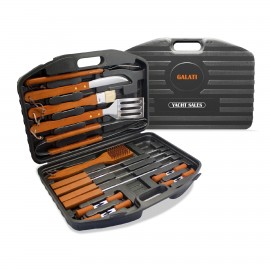 Custom 18pc BBQ Set w/ Stainless Steel Tools for Outdoor Camping