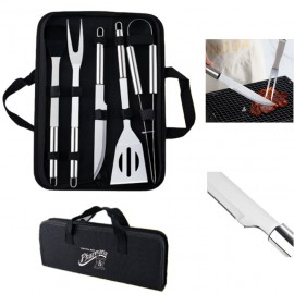 Premium 5-Piece Stainless Steel BBQ Tool Set with Logo