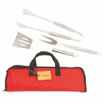 4pc Stainless Steel Barbecue Tool Set Custom Printed