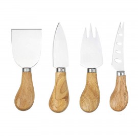 Custom 4pcs Cheese Knife Set with Wooden Handle