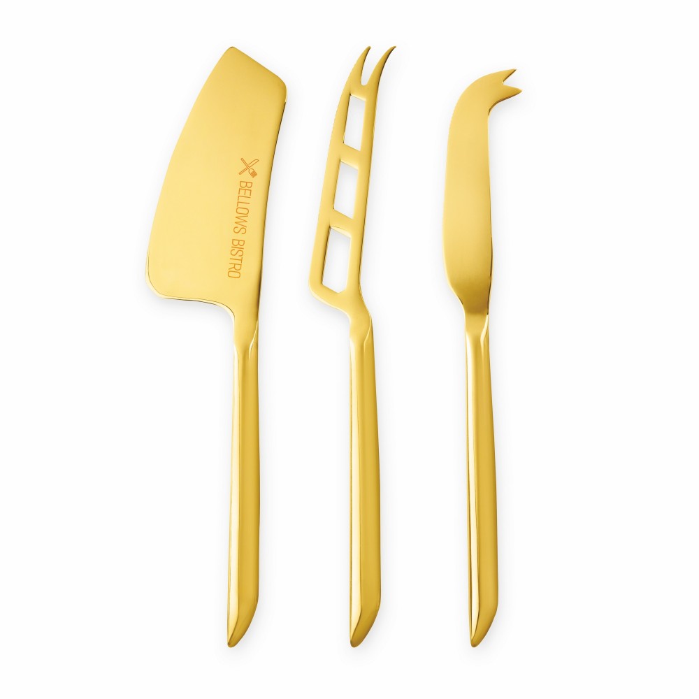 Logo Branded Viski Gold Cheese Knives Logo Branded Viski Gold Cheese Knives
