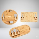 Stainless Steel Cheese Knife Set Bamboo Wood Butter Knives Mini Cutting Board Custom Imprinted