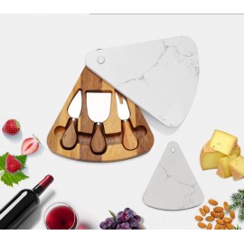 Marble Wood Cheese Board Set with Logo