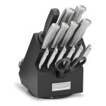 Logo Branded Cuisinart 15pc Stainless Steel Rotating Cutlery Block Set, Black