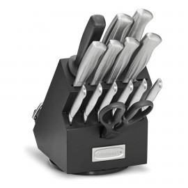 Logo Branded Cuisinart 15pc Stainless Steel Rotating Cutlery Block Set, Black  Logo Branded Cuisinart 15pc Stainless Steel Rotating Cutlery Block Set, Black