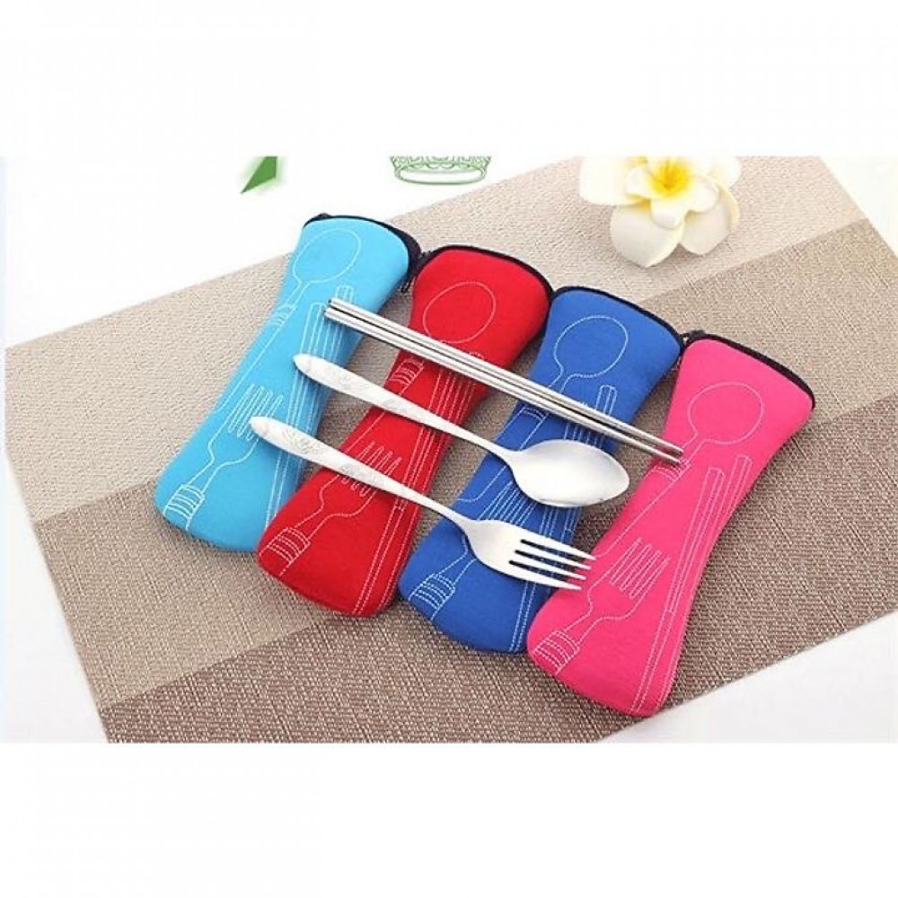 Travel Cutlery Set With Bag Custom Imprinted