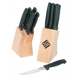 Promotional 6 Piece Steak Knife Set w/ Wood Block