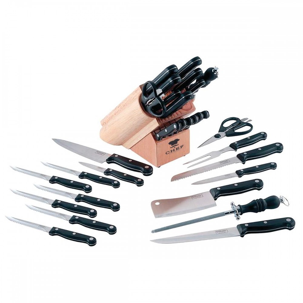 Custom Printed 16pc Cutlery Set in Wood Block Custom Printed 16pc Cutlery Set in Wood Block