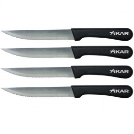 Black Handle Knife Set with Logo