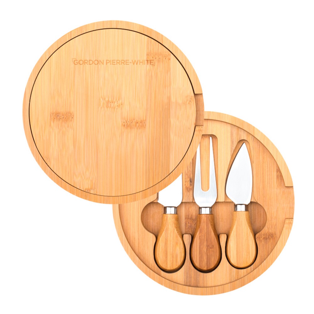 Havarti Bamboo Cheese Board Set Custom Printed