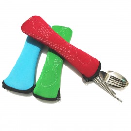 3 in 1 Travel Cutlery Set Custom Imprinted