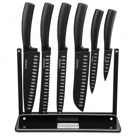 Promotional Cuisinart Classic Nonstick Edge Collection 7-Piece Cutlery Knife Set with Acrylic Stand, Black  Promotional Cuisinart Classic Nonstick Edge Collection 7-Piece Cutlery Knife Set with Acrylic Stand, Black
