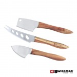 Personalized Swissmar Acacia Handle Cheese Knife Set - 3pc