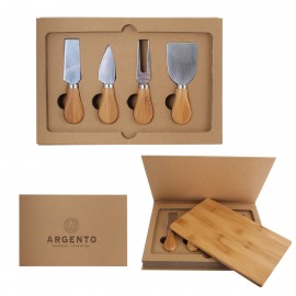 Bamboo Cheese Set Custom Printed  Bamboo Cheese Set Custom Printed