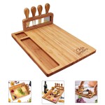 Custom Imprinted Magnetic Bamboo Cheese Board Set with Knife