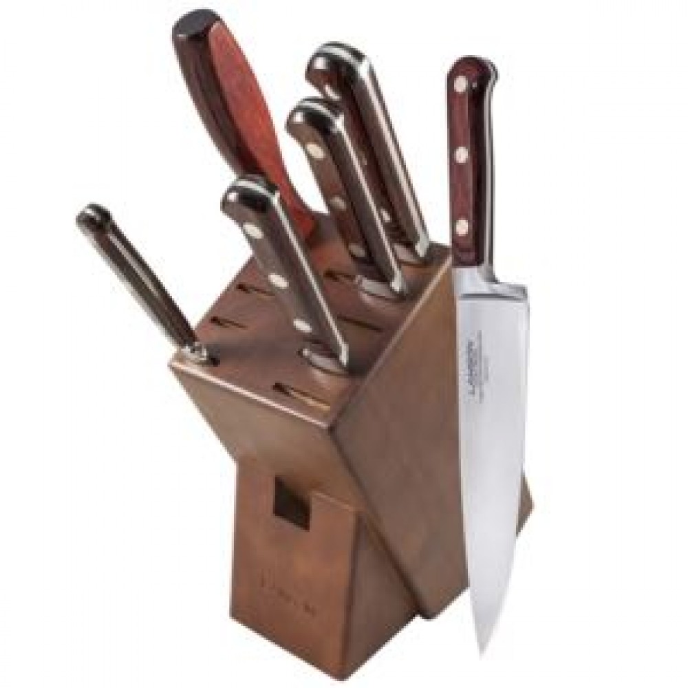 Logo Branded Silver Series Forged 6 Piece Blockset - Walnut Logo Branded Silver Series Forged 6 Piece Blockset - Walnut