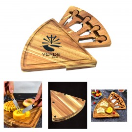 Triangle Cheese Board W/Cheese Knives Custom Imprinted  Triangle Cheese Board W/Cheese Knives Custom Imprinted