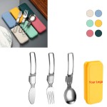 Stainless Steel Foldable Cutlery Set with Logo
