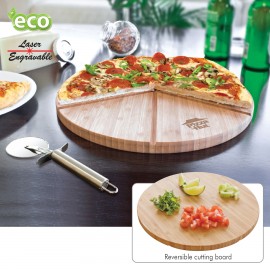 Gourmet Bamboo Pizza Set/ Cutting Board Logo Branded