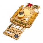 Bamboo Cheese Board and Knife Set with Logo