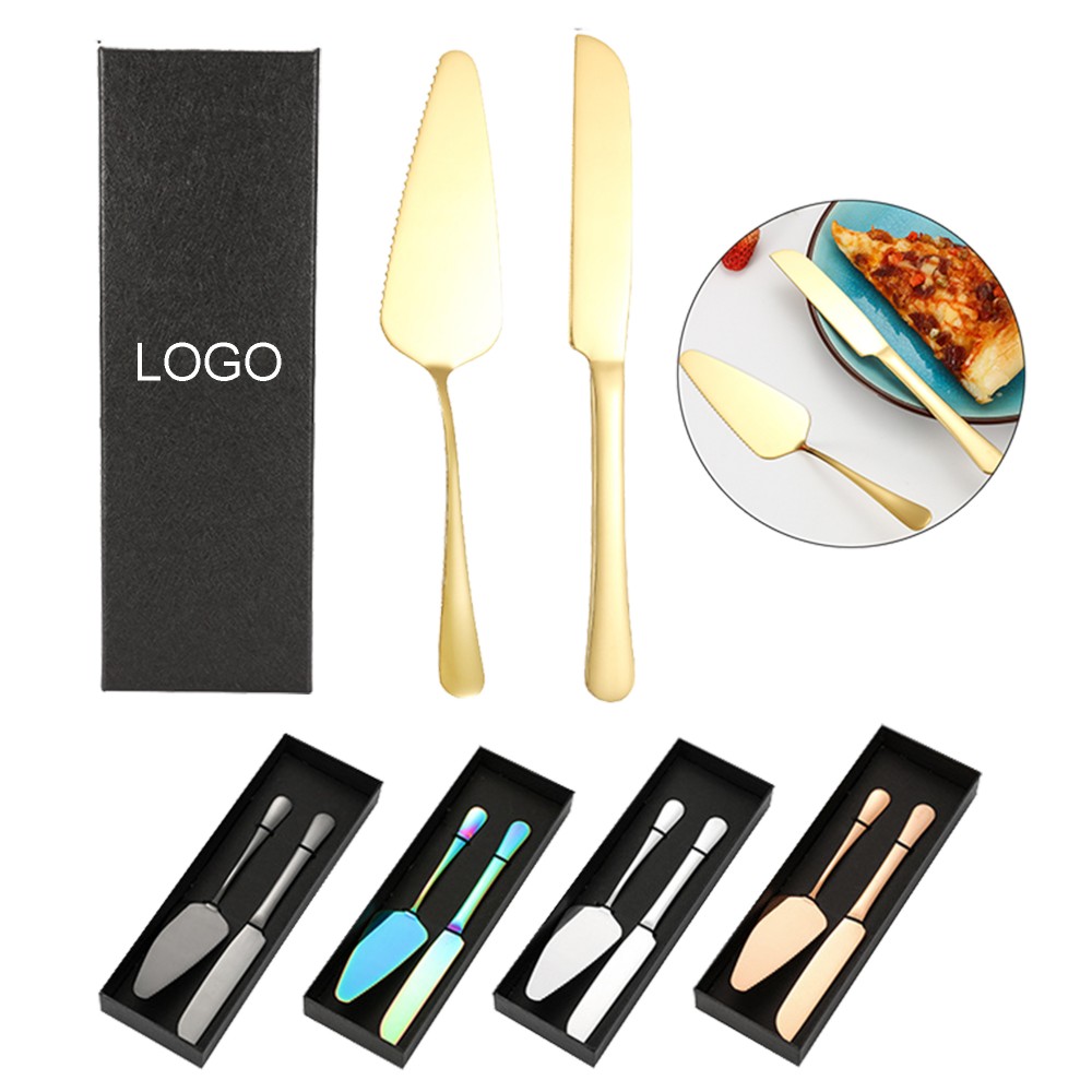 Custom Imprinted Stainless Steel Cake Knife & Server Set
