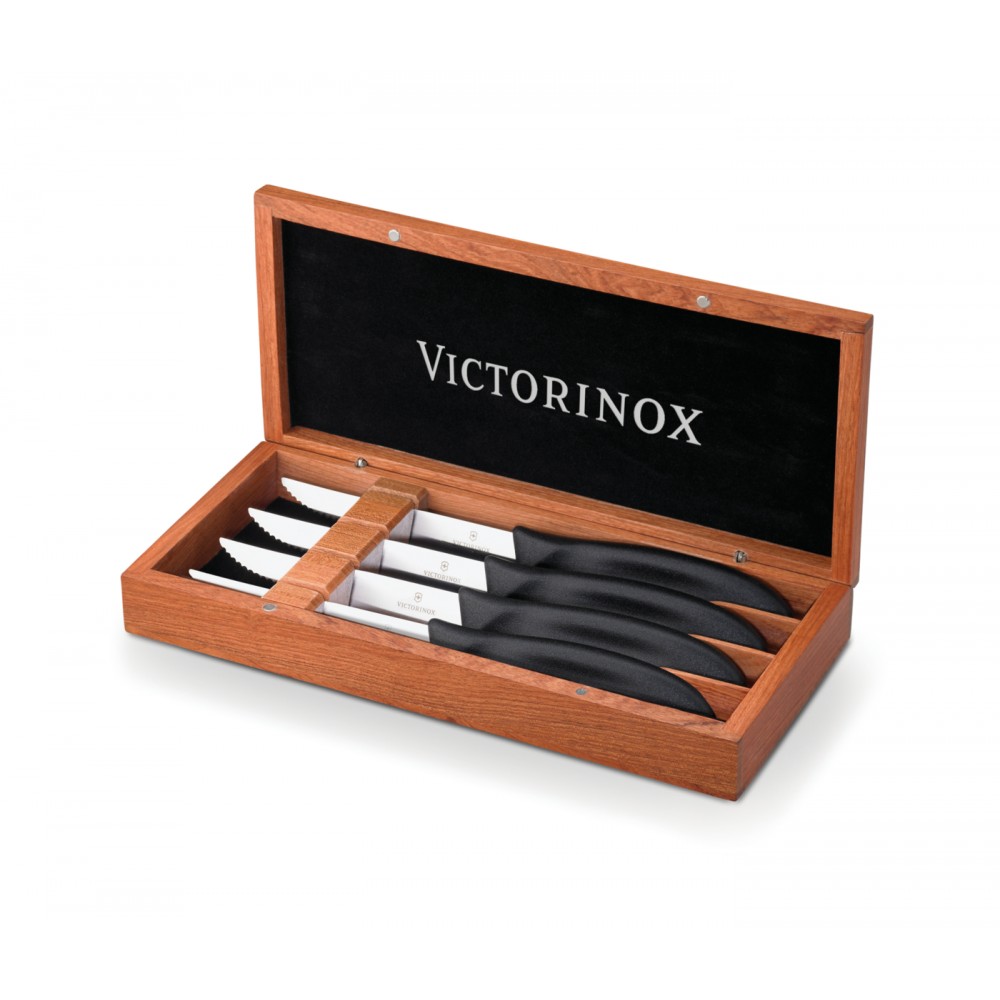 4-Piece Large Poly Handle Steak Knife Set Logo Branded 4-Piece Large Poly Handle Steak Knife Set Logo Branded