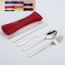 Customized Stainless Steel Flatware Set With Neoprene Case  Customized Stainless Steel Flatware Set With Neoprene Case