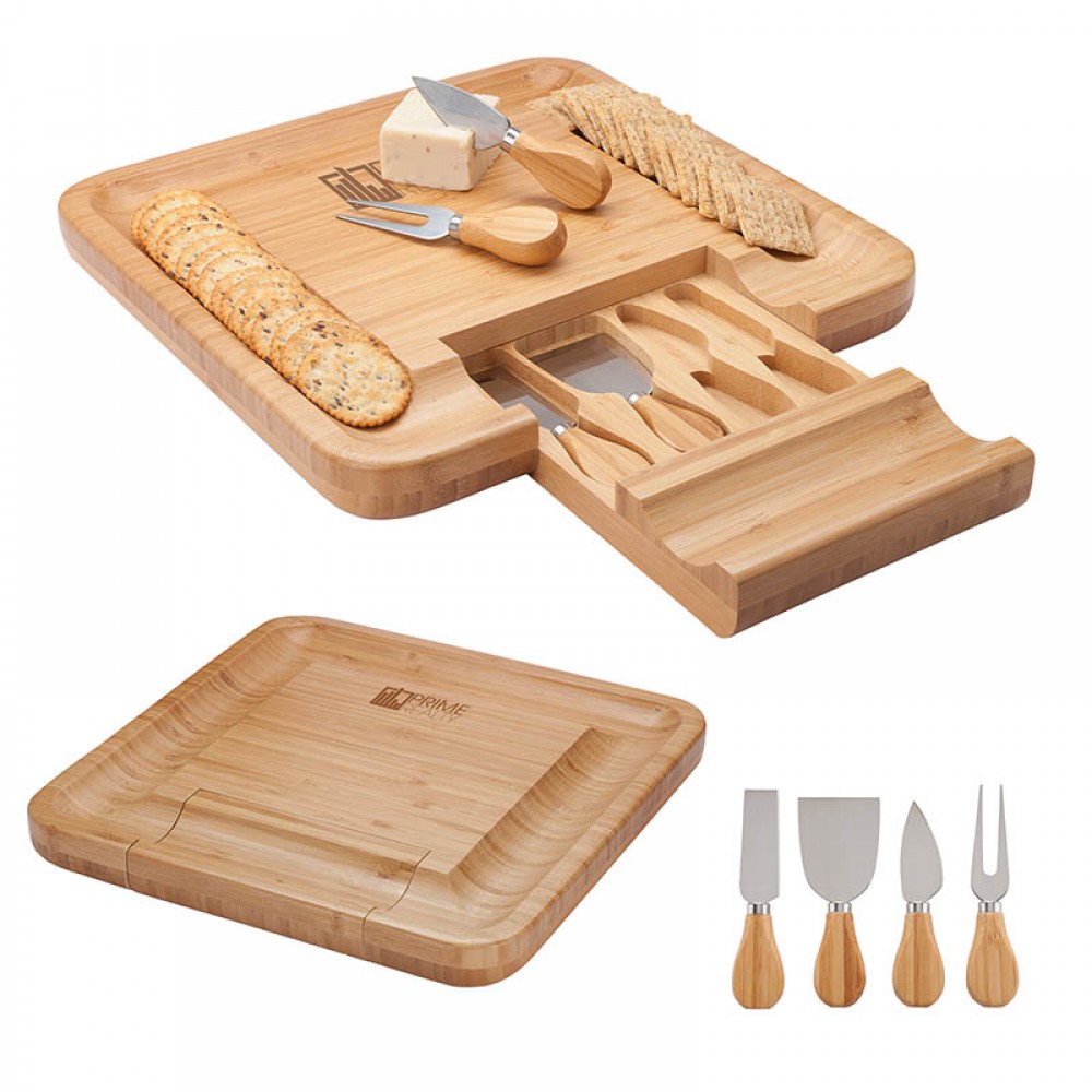 Lorenzi 4-Piece Bamboo Cheese Tray Custom Printed