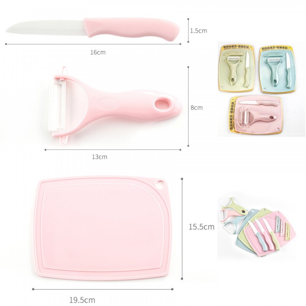 Ceramic Knife & Peeler & Cutting board 3pcs/set Custom Printed Ceramic Knife & Peeler & Cutting board 3pcs/set Custom Printed
