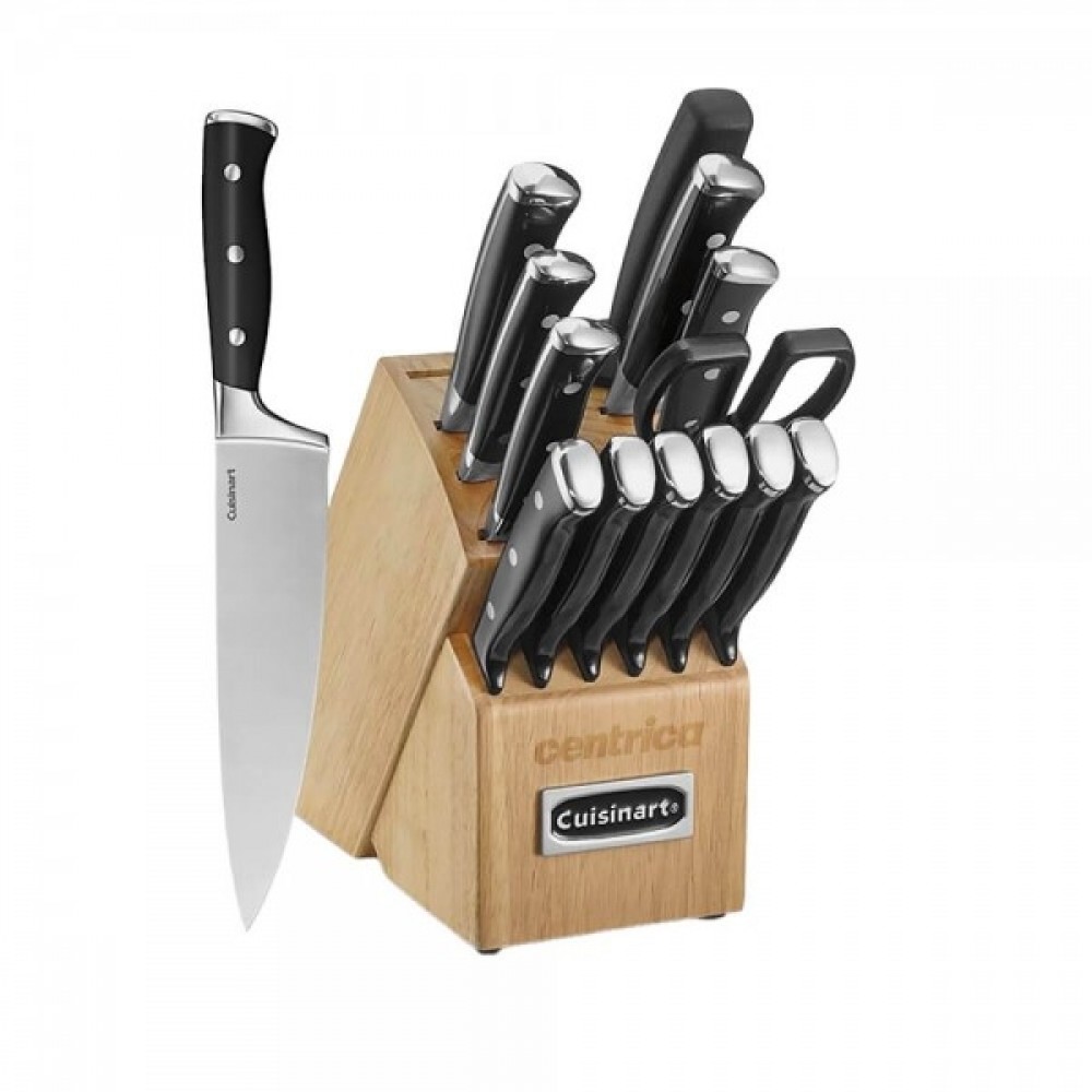 Promotional Cuisinart Triple Rivet 15pcs Cutlery Set with Block