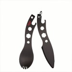Stainless steel multifunctional mini portable field equipment spork set with Logo