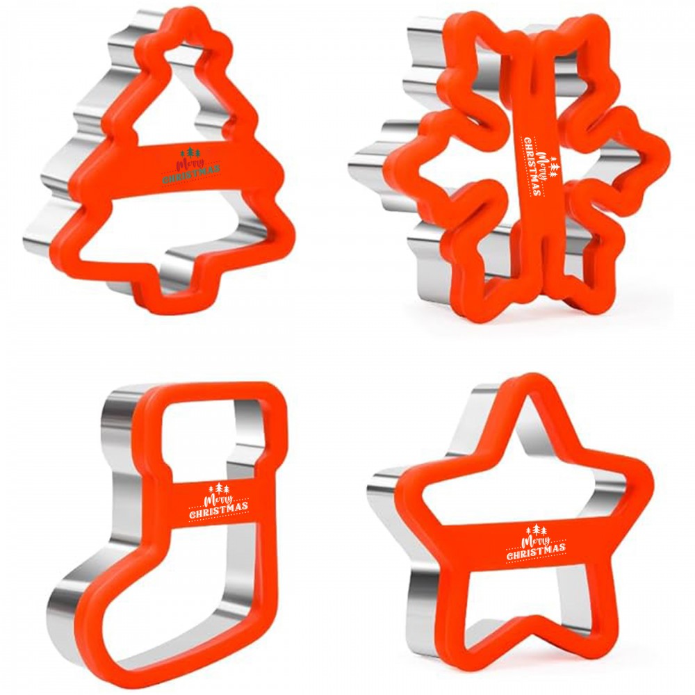 Logo Branded Christmas Cookie Cutter Set 4 Pieces Logo Branded Christmas Cookie Cutter Set 4 Pieces
